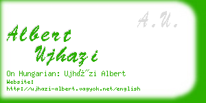 albert ujhazi business card